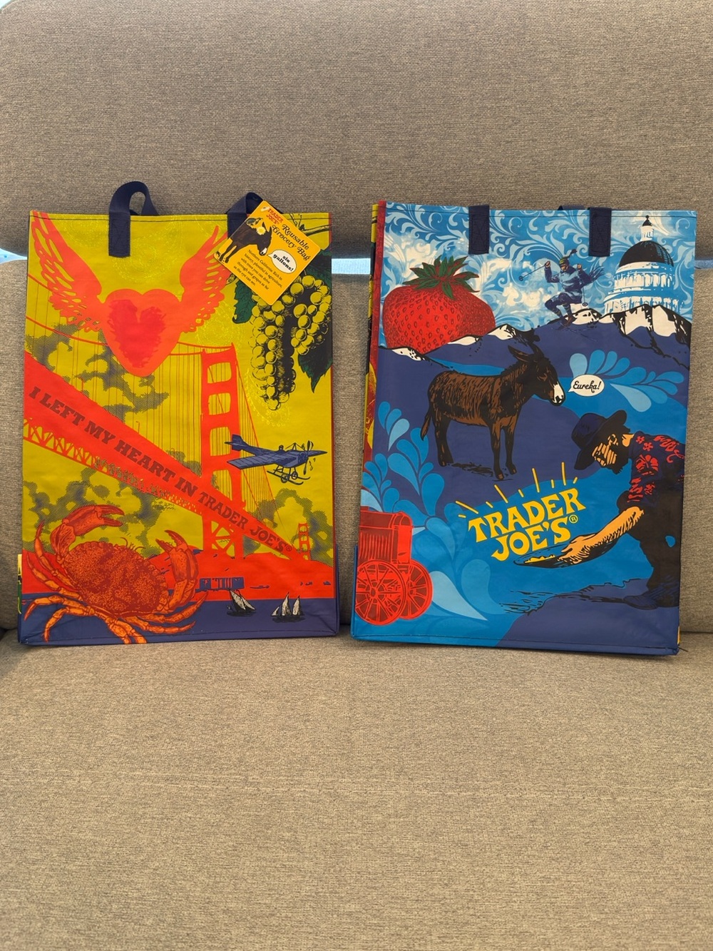 Trader Joe's Reusable Grocery Tote Bags - Northern California - Set of 2